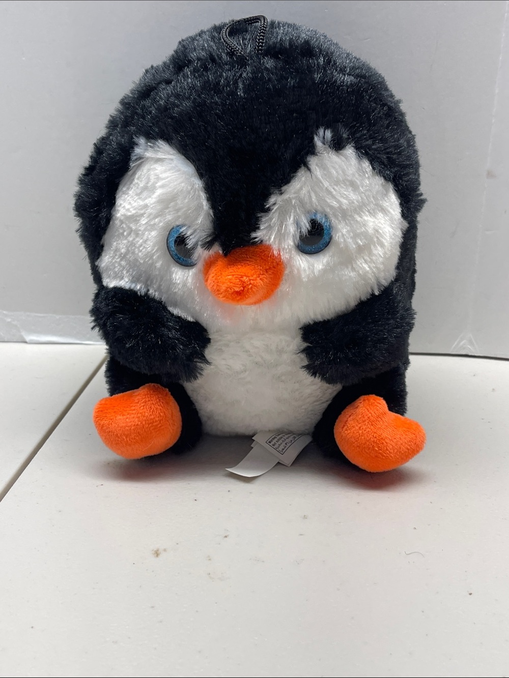 Plush Penguin Soft Toy - Black, White & Orange